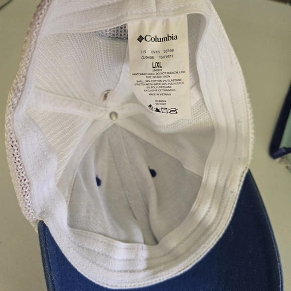 Mens L/XL Columbia Hat  Flag On The Side Flexfit PFG - Picture 4 of 4